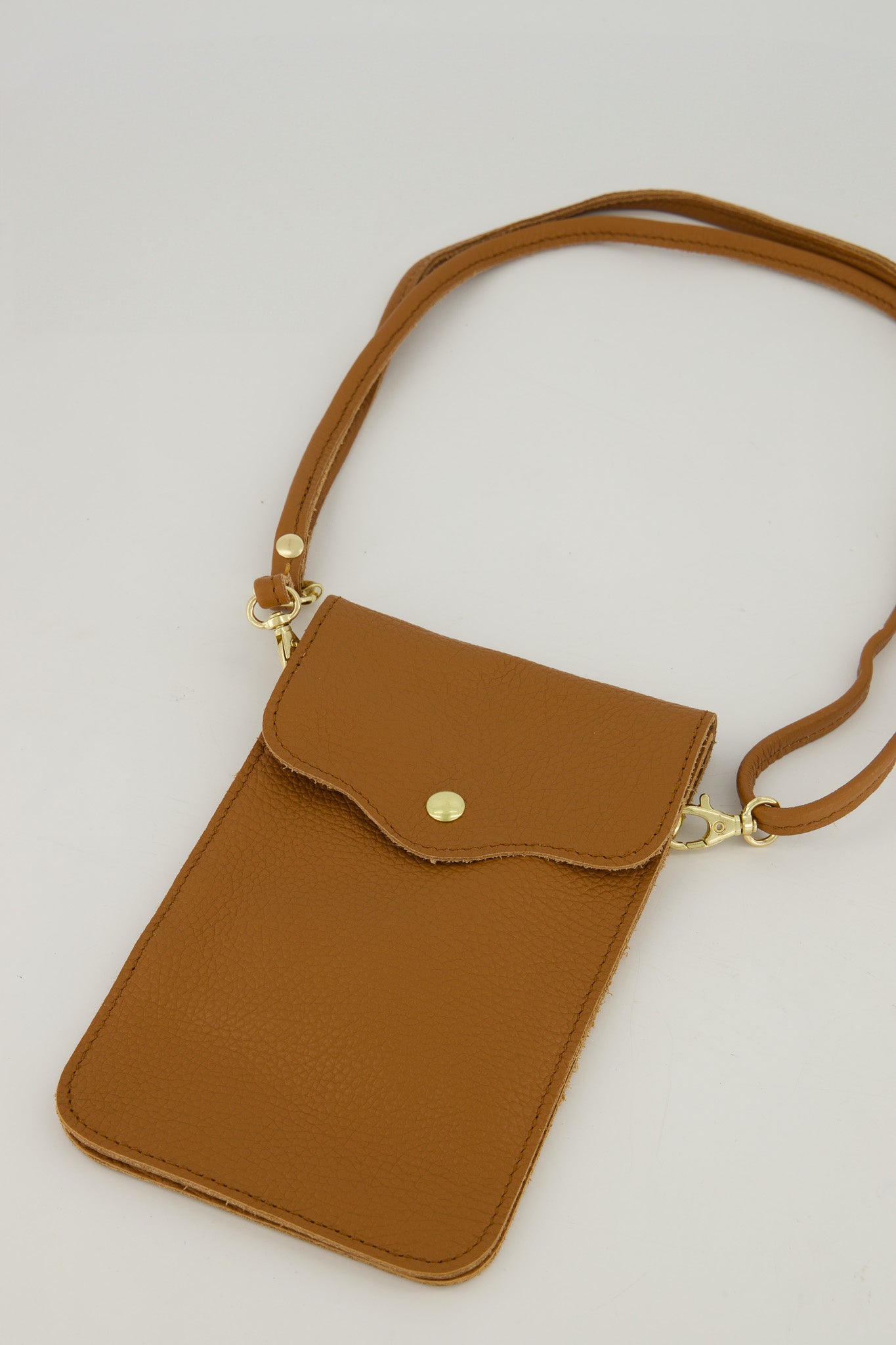 Leather Phone Crossbody Pouch with Adjustable Strap