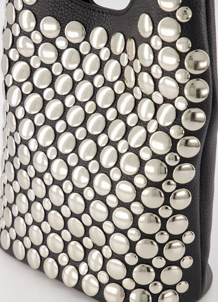 Studded Leather Statement Shoulder Bag