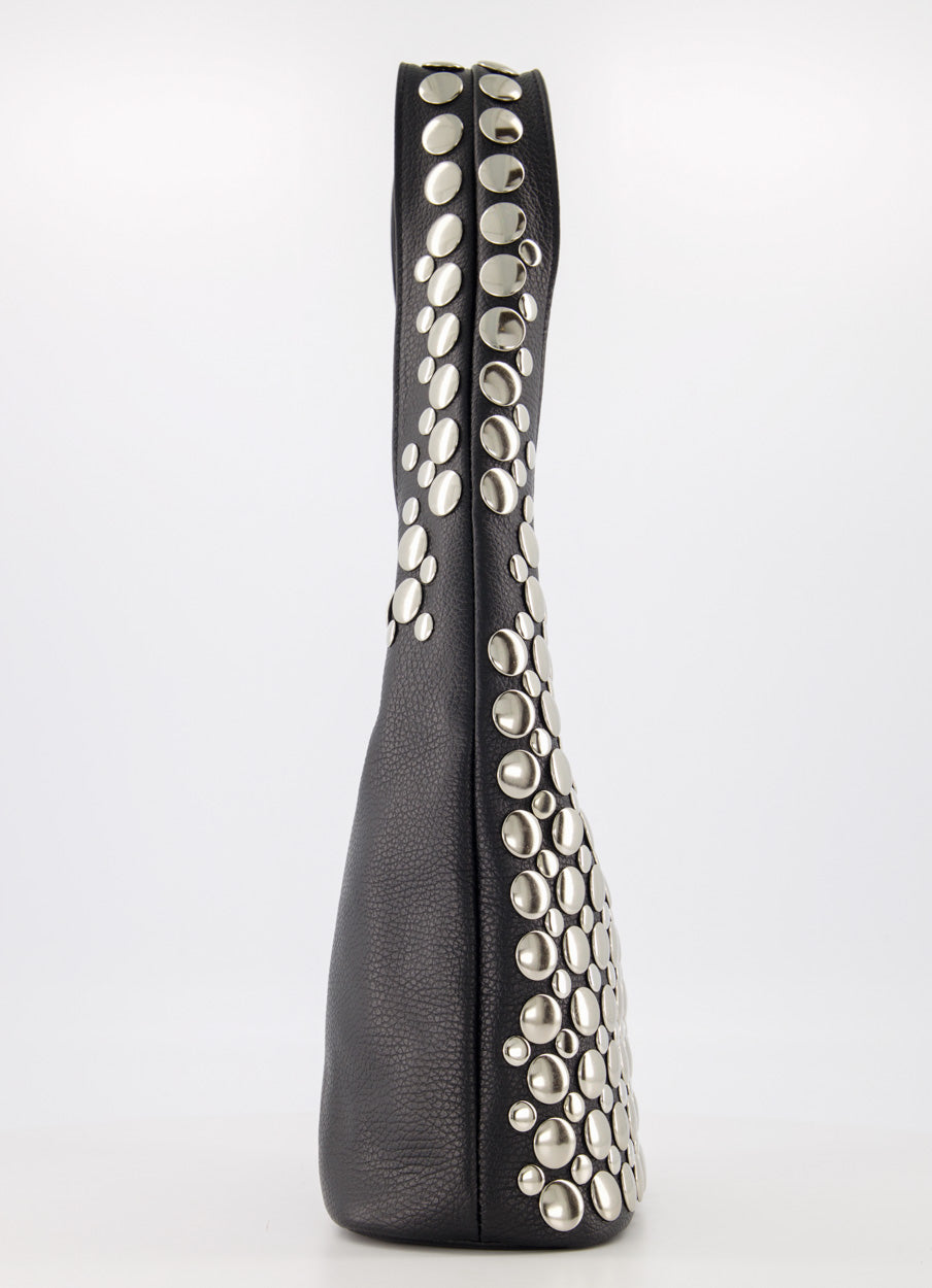 Studded Leather Statement Shoulder Bag