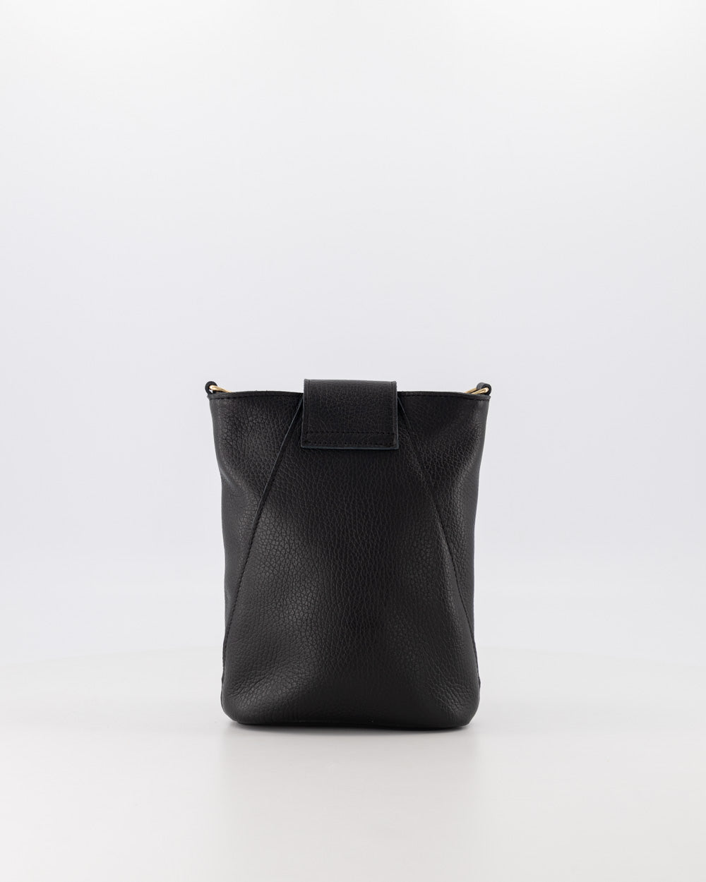 Pebbled Leather Crossbody Bag With Adjustable Strap & Gold Hardware