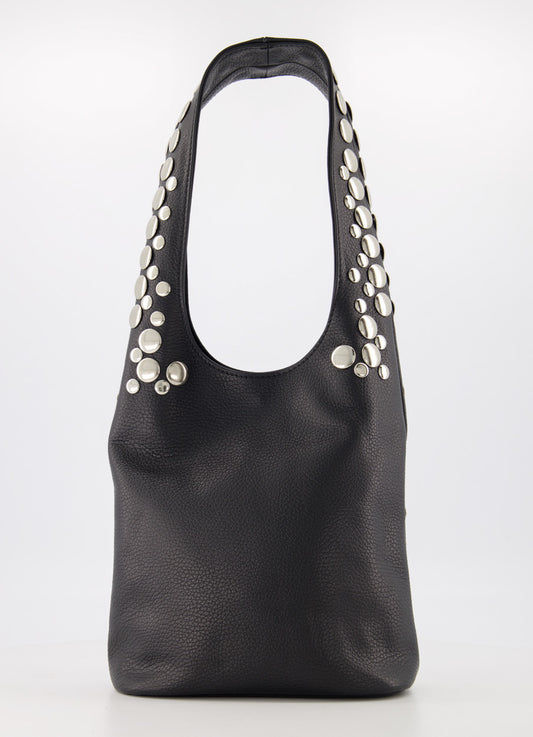 Studded Leather Statement Shoulder Bag
