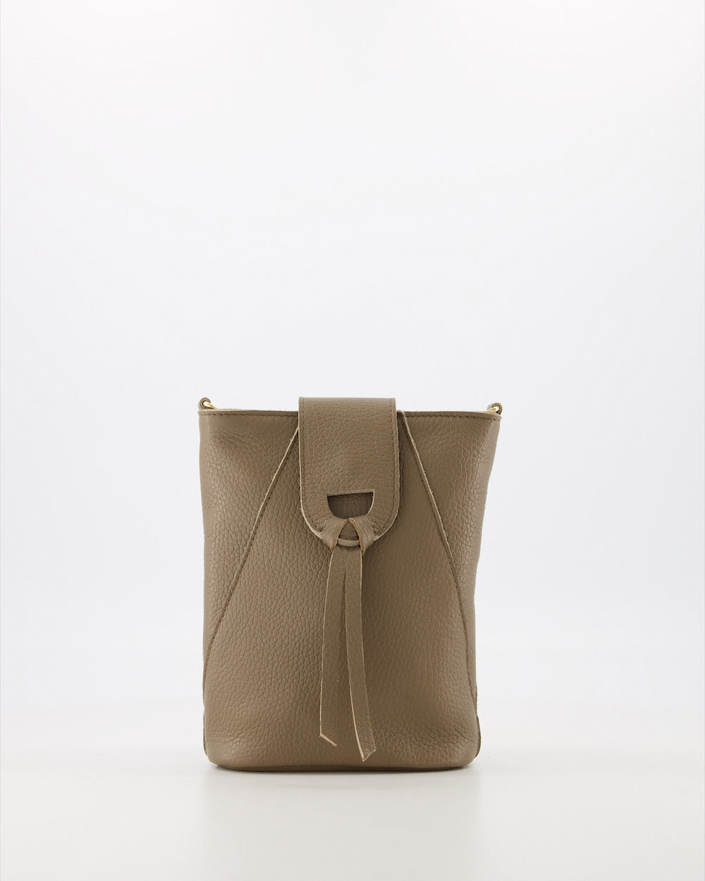 Pebbled Leather Crossbody Bag With Adjustable Strap & Gold Hardware