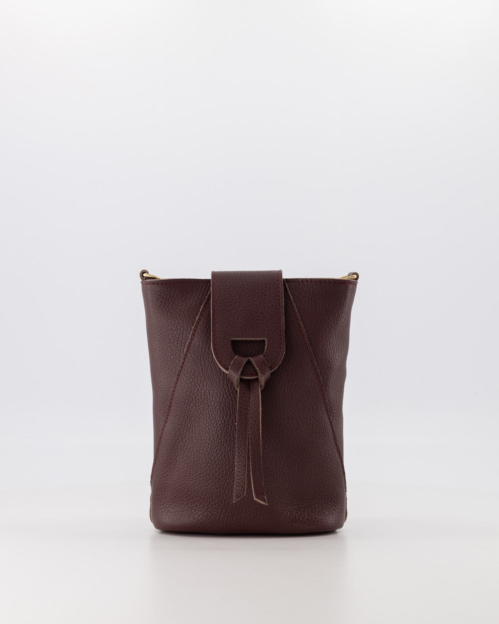 Pebbled Leather Crossbody Bag With Adjustable Strap & Gold Hardware