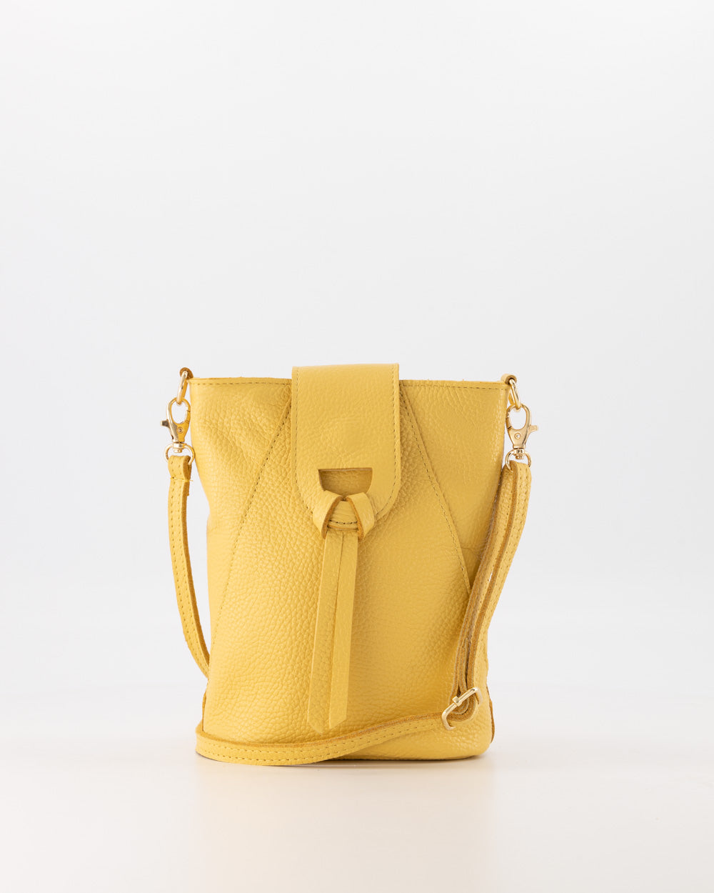 Pebbled Leather Crossbody Bag With Adjustable Strap & Gold Hardware