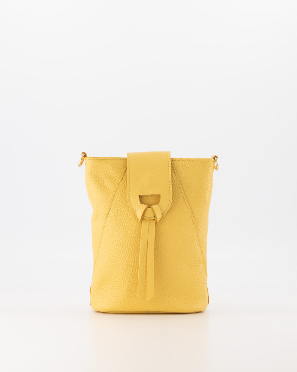 Pebbled Leather Crossbody Bag With Adjustable Strap & Gold Hardware