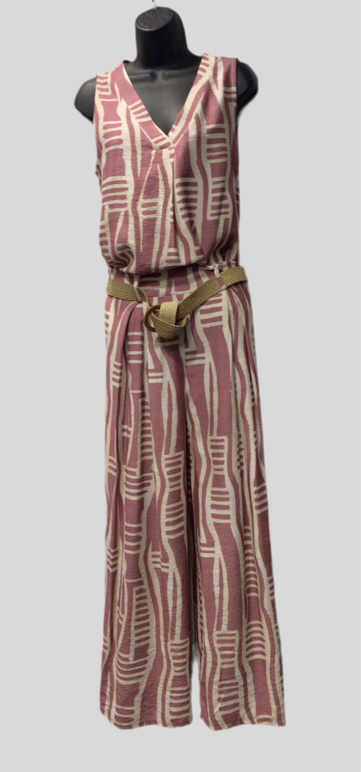 Elegant Italian Beige and Dusty Rose Tank