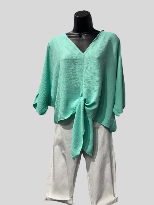 Elegant Italian Shirt with Waist-Tie feature