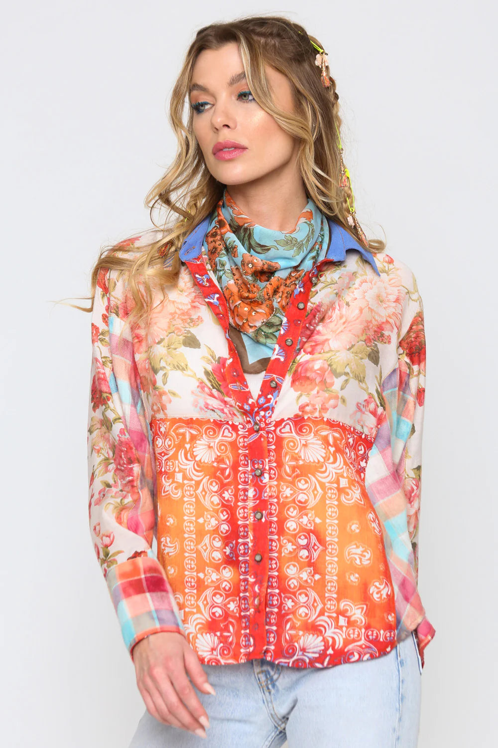 Multiple Print Colorful Shirt