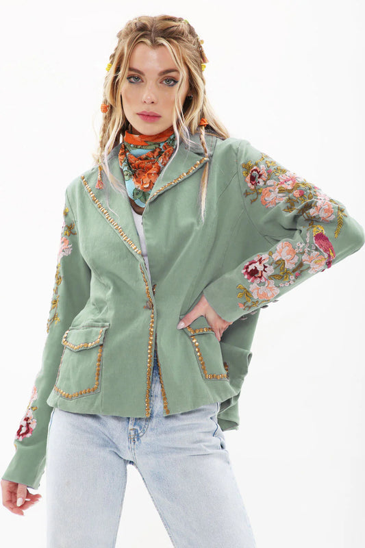Embellished Cotton Blazer