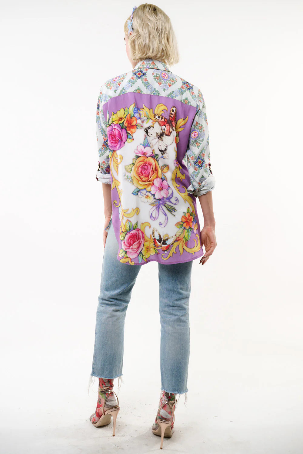 Rose/Butterfly Print Back Shirt