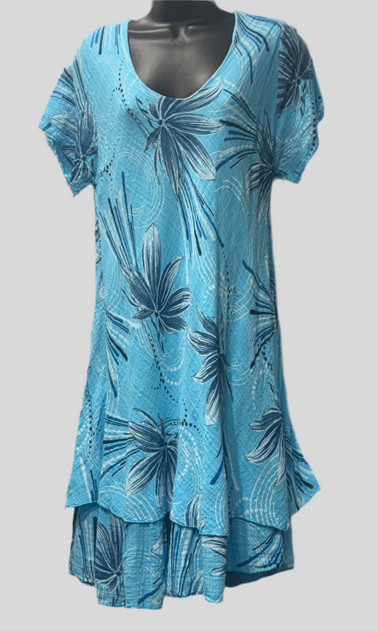 Italian Cotton Two Tier Printed Dress