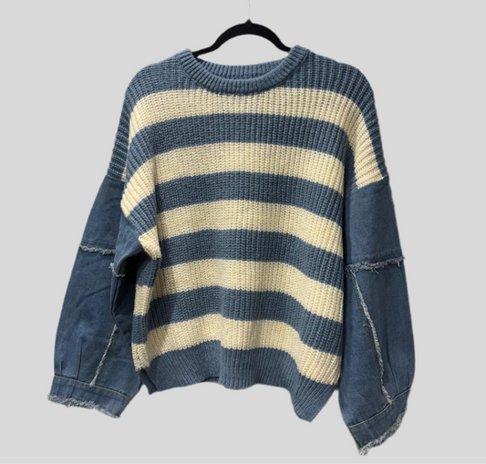 Cozy Sweater with Jean Sleeves