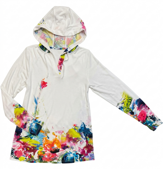 Watercolor Splash Hooded Tee