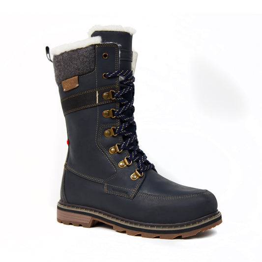 Tall Dark Navy Blue Women's Winter Boots