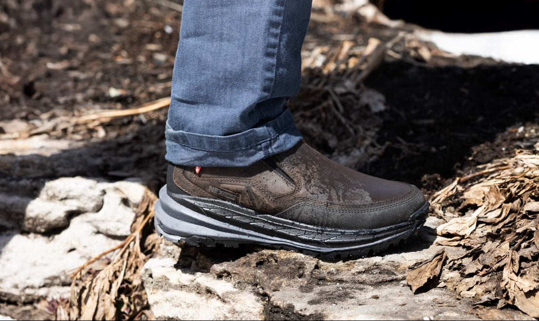 Men’s Brown Leather Slip-On Winter Shoes