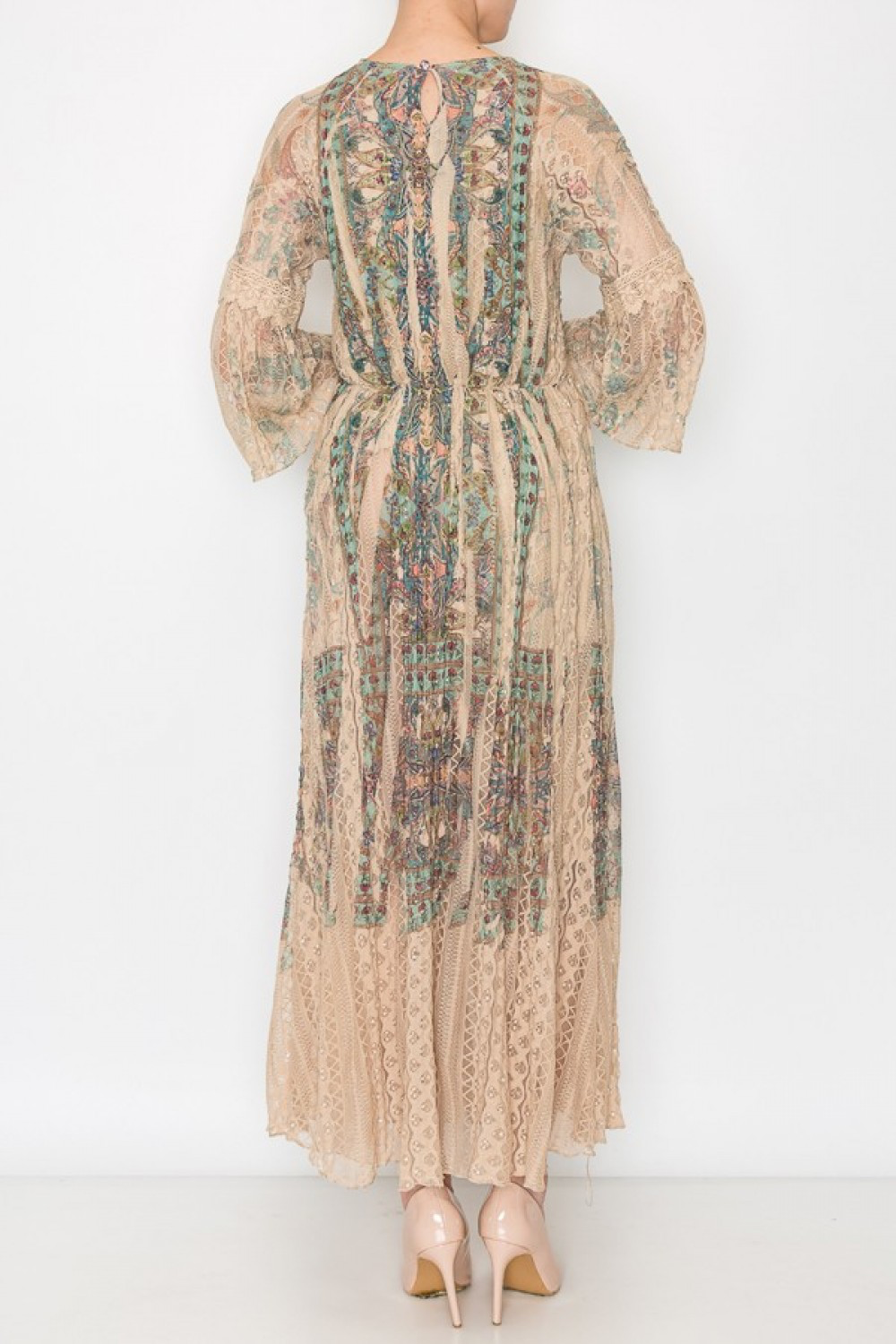 Printed Lace Maxi Dress