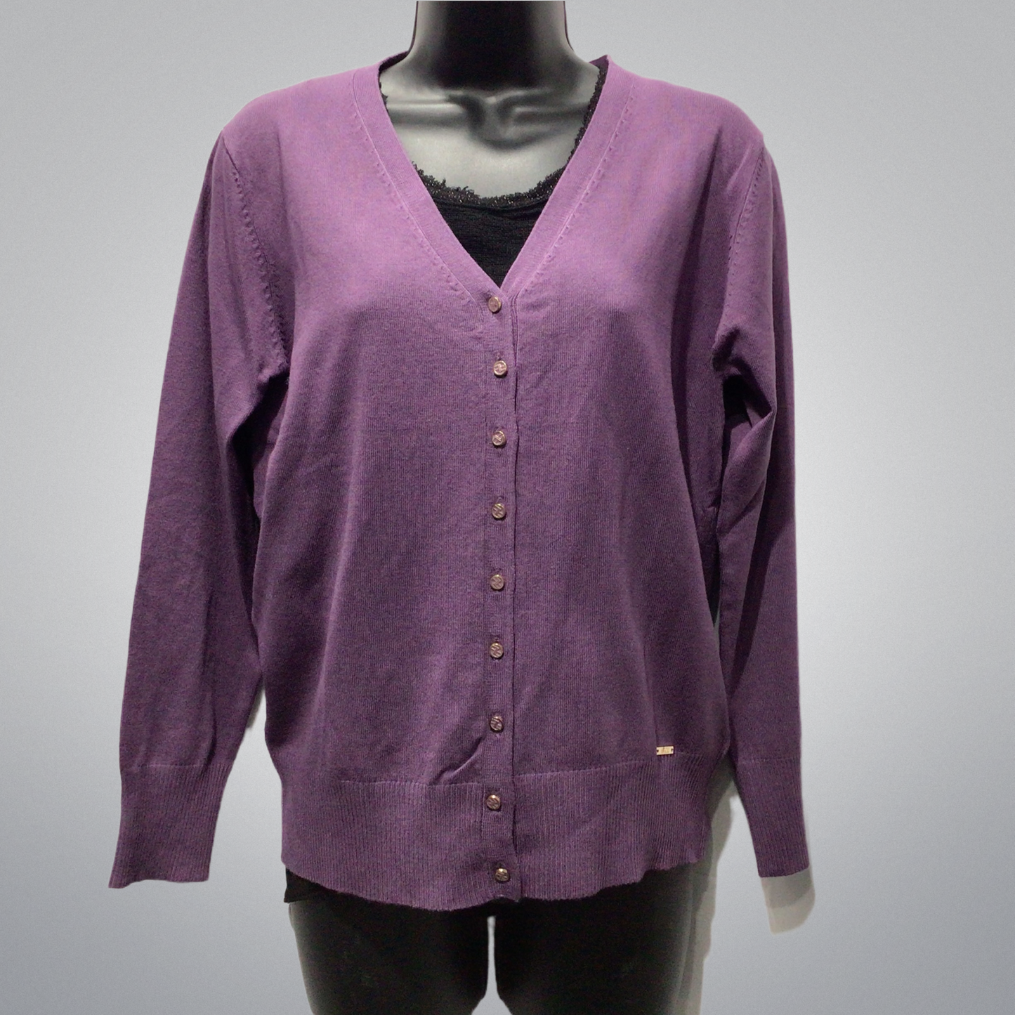 Button Front V-Neck Sweater