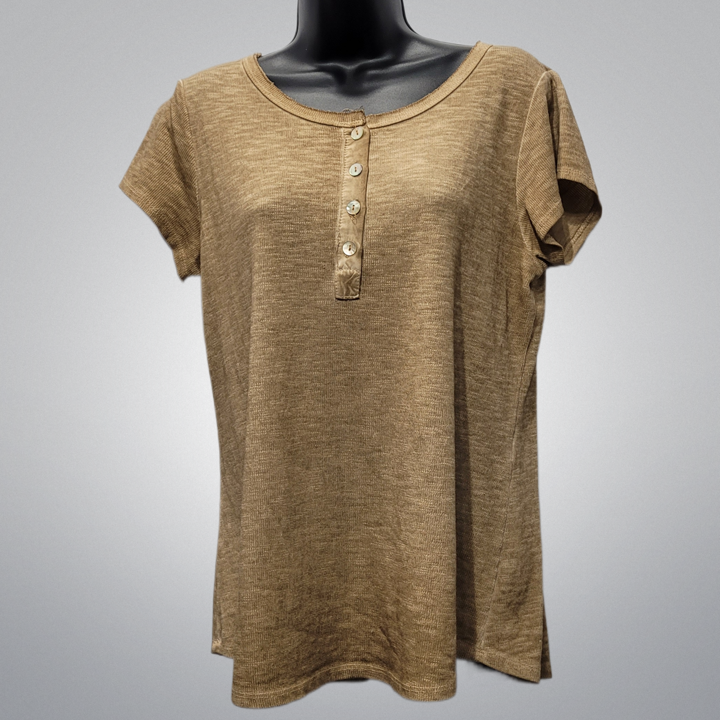 Italian Soft Knit Button Tee