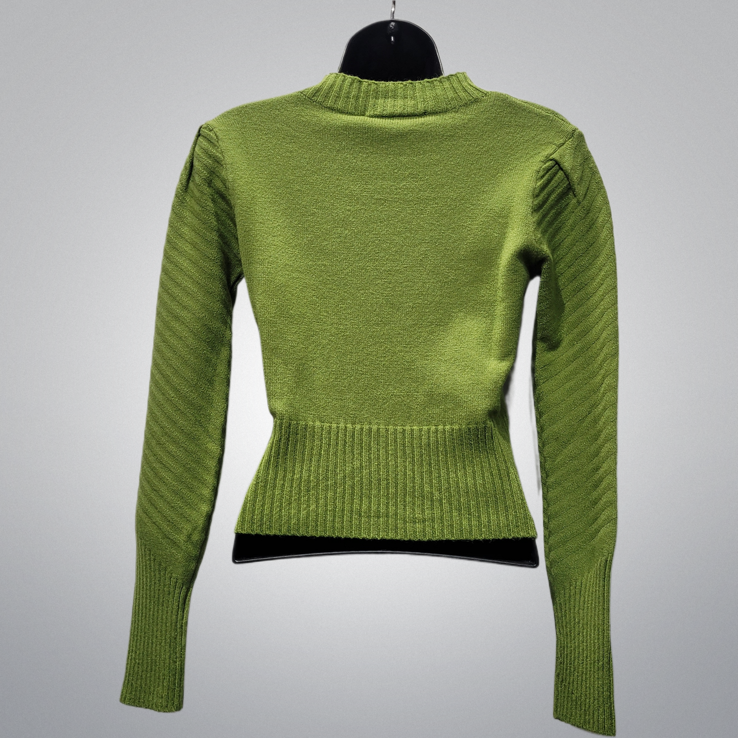 Fitted Sweater with Diagonal Knit Design