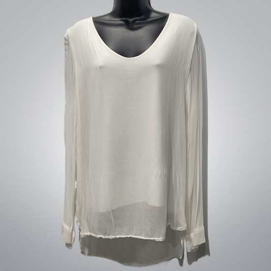 Italian Long Sleeve Cream Top
