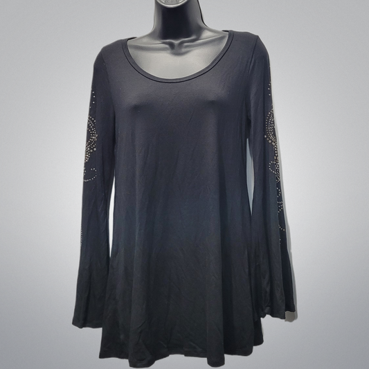 Black Top With Embellishment On Sleeves