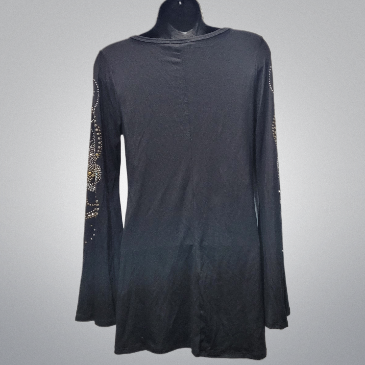 Black Top With Embellishment On Sleeves