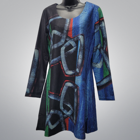 Printed Long Sleeve Dress