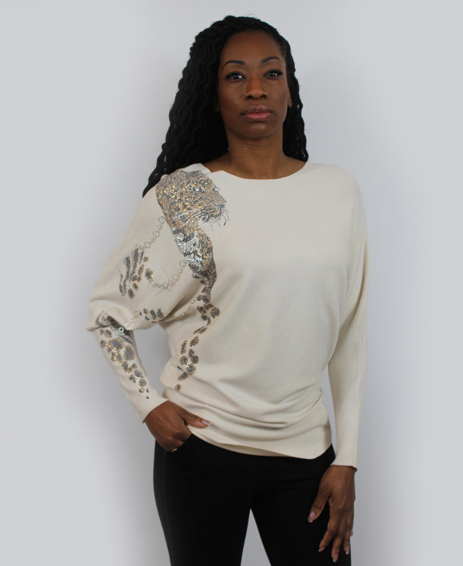 Metallic Leopard Sweater