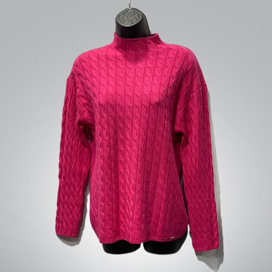 High Neck Cable Front Sweater