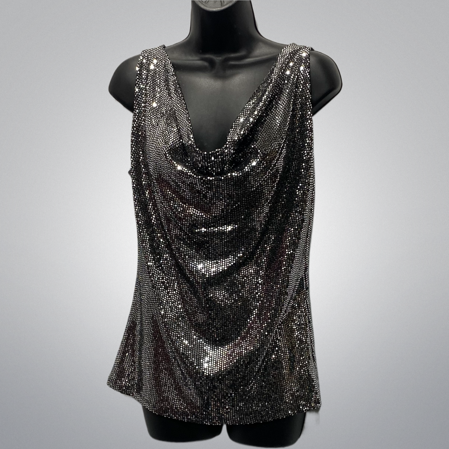 Italian Sequined Cowl Neck Top (in 4 colors)