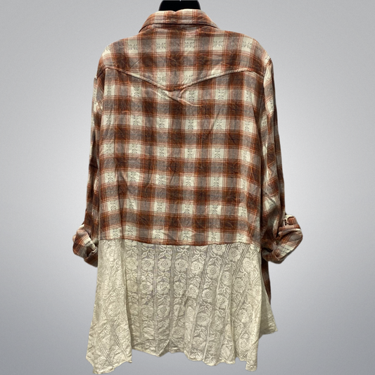 Flannel With Lace Details Blouse
