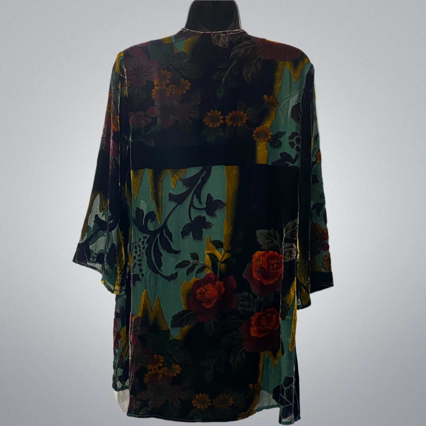 Floral Velvet Open Jacket