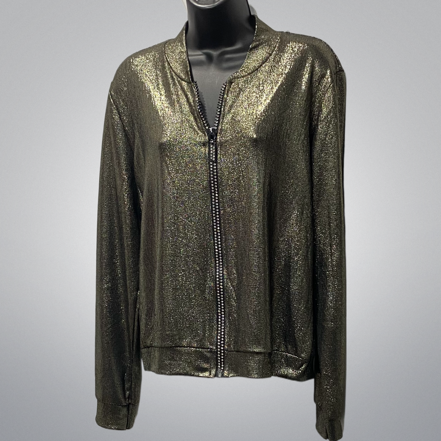 Embellished Zipper Top