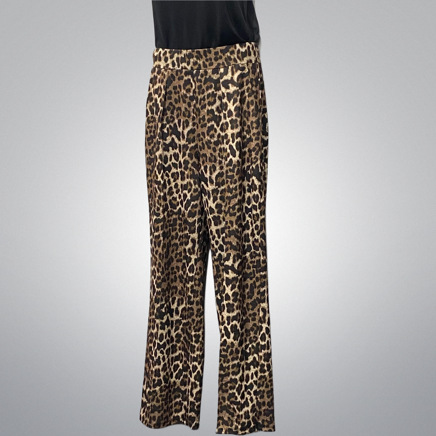 Leopard Print Wide Leg Pants