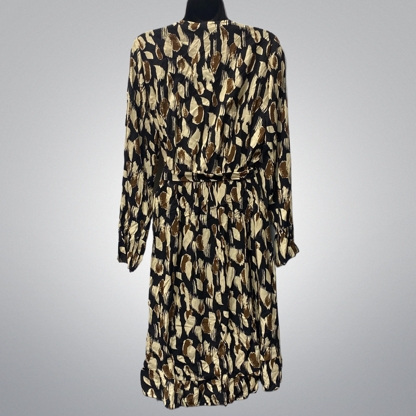 Paint Brush Strokes Print Wrap Dress