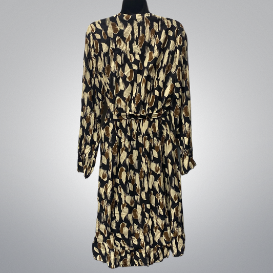 Paint Brush Strokes Print Wrap Dress