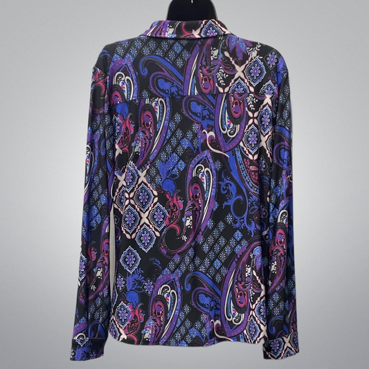 Travel Knit Paisley Purplish Shirt