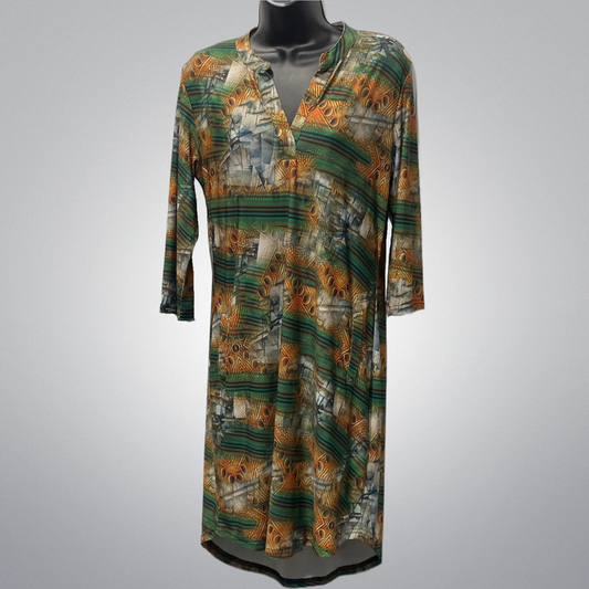 Front Pocket Travel Knit Printed Dress