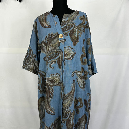 Italian Cotton Paisley Print Dress In 3 Colors