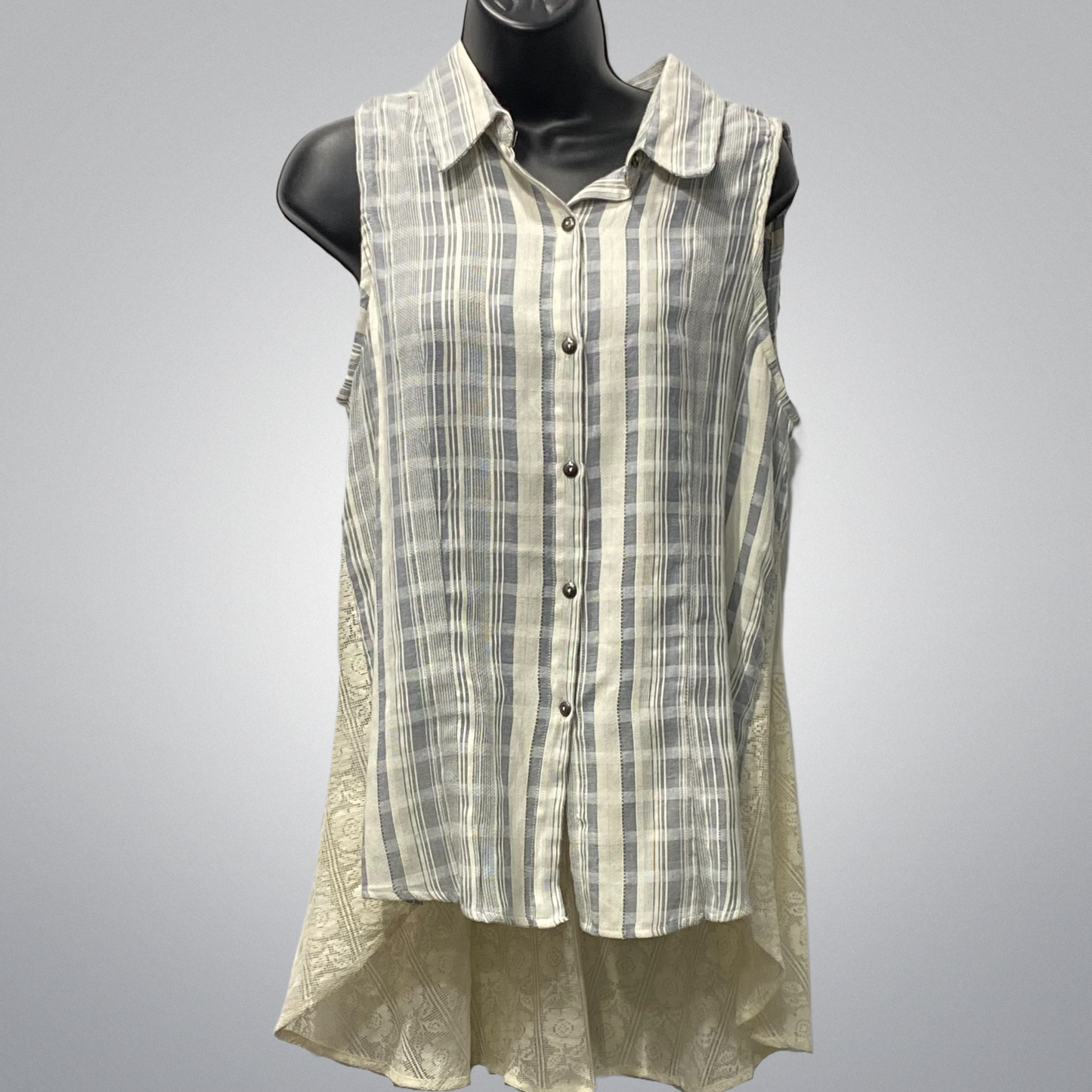 Tunic Length Vest With Lace Detail