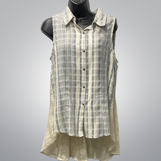 Tunic Length Vest With Lace Detail