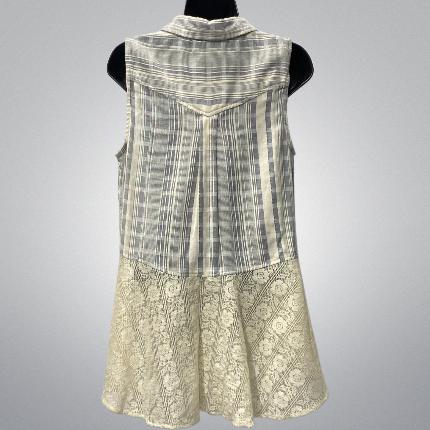 Tunic Length Vest With Lace Detail