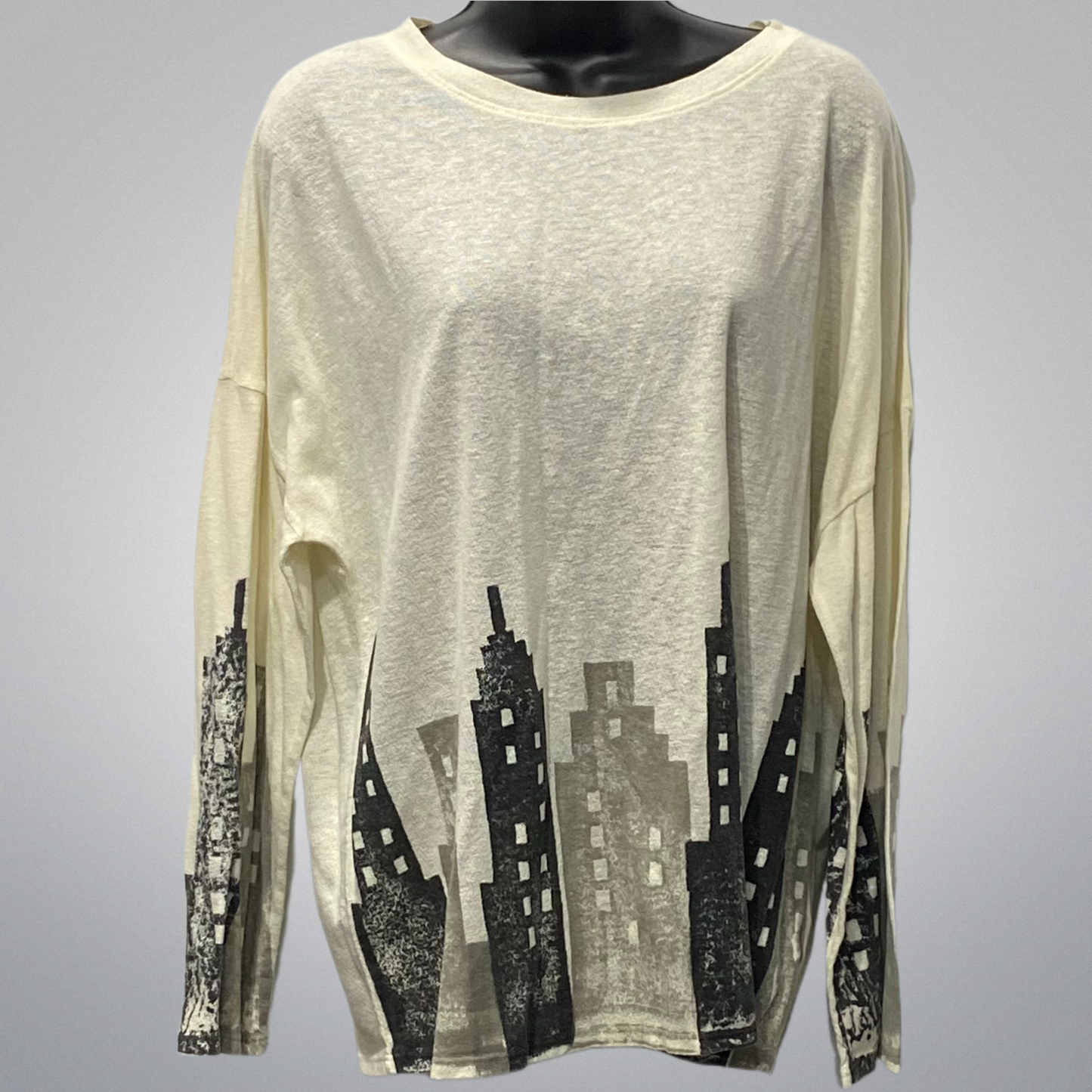 Buildings Printed Long-Sleeve Top