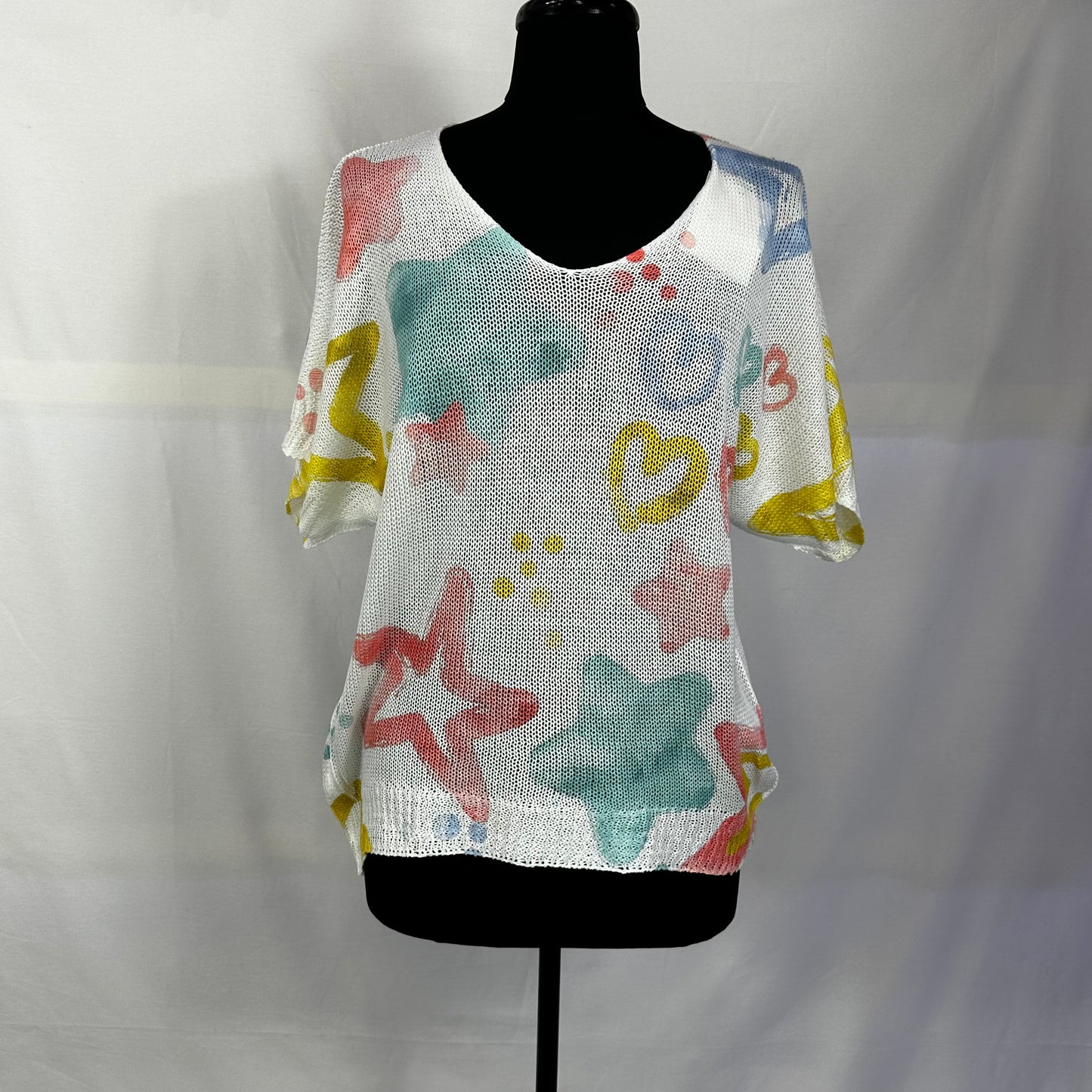 Watercolor Open Knit Tops In 3 Designs