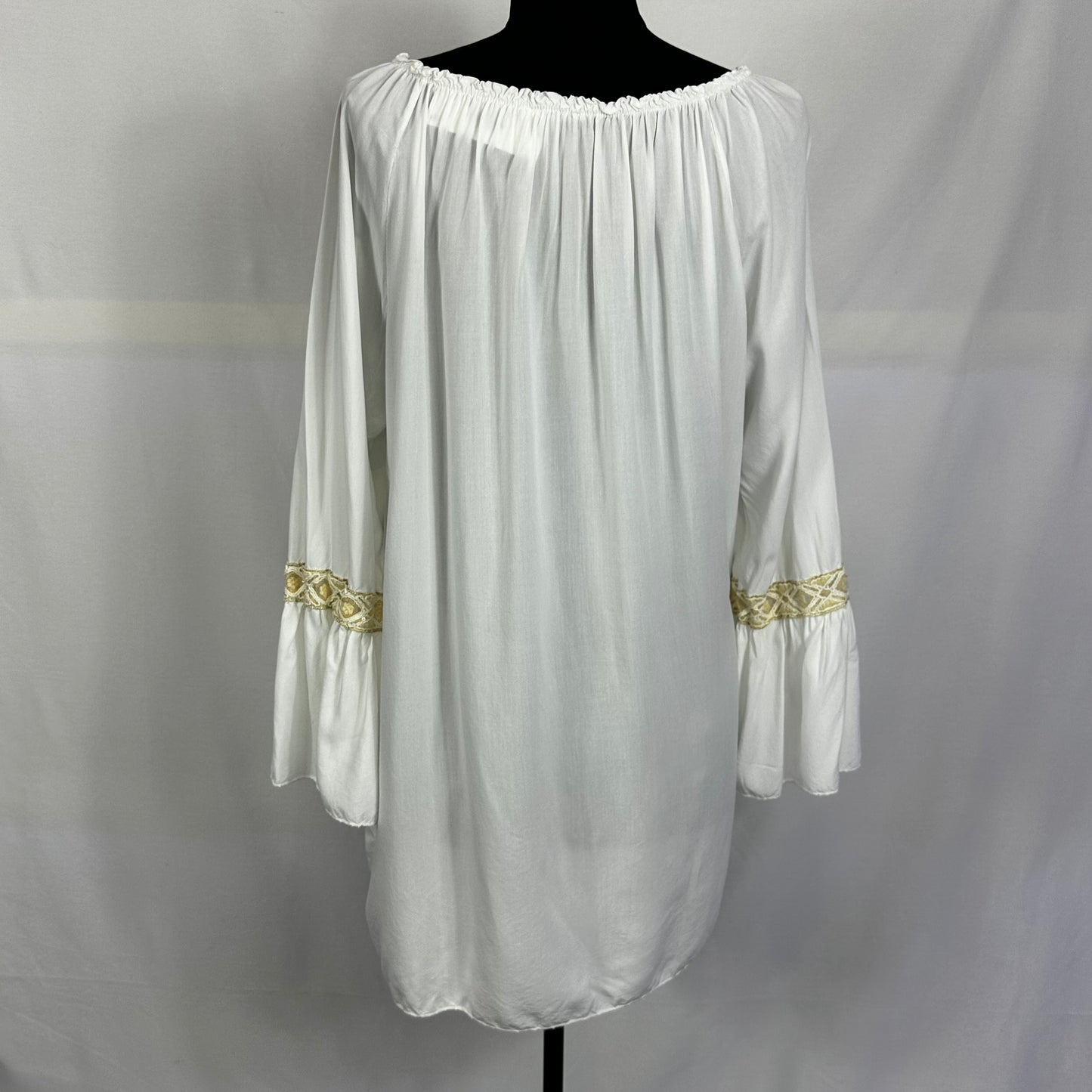 Gold Embroidered Italian Peasant Top