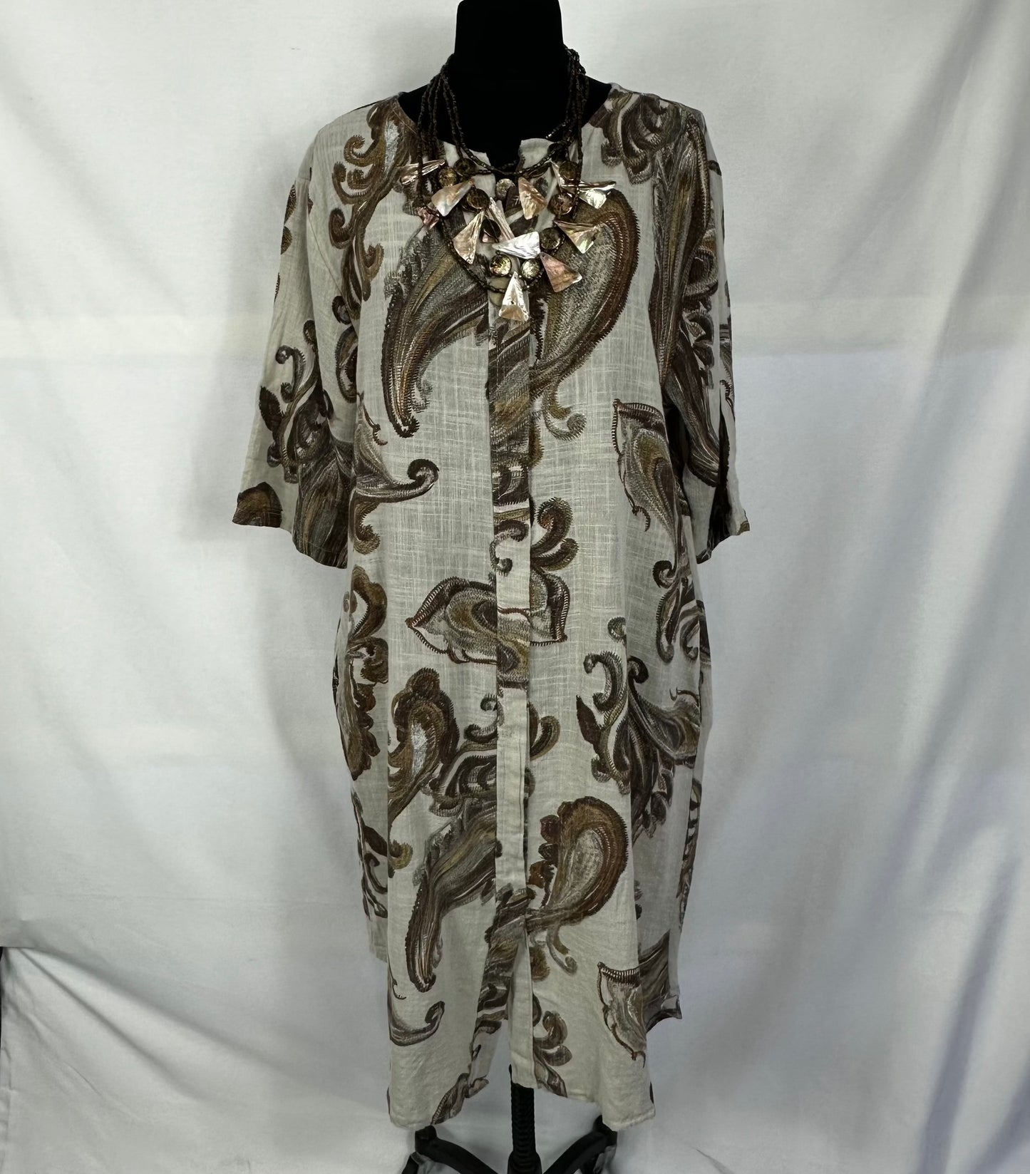 Italian Cotton Paisley Print Dress In 3 Colors