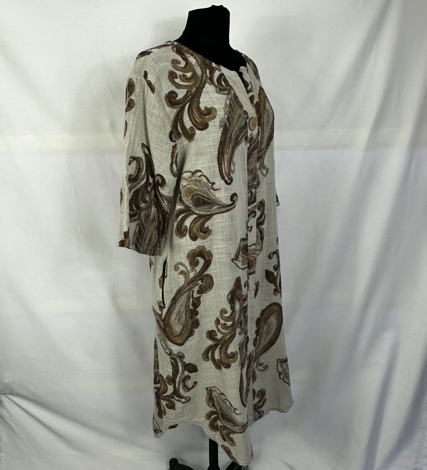 Italian Cotton Paisley Print Dress In 3 Colors