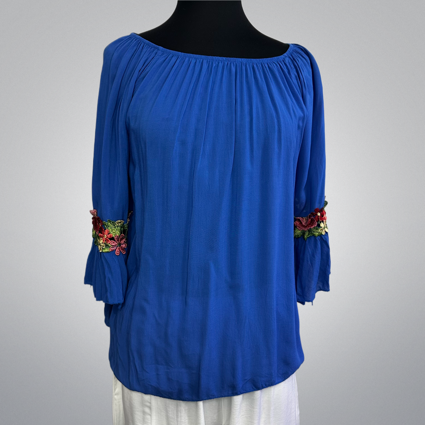 Floral Embroidery Gypsy Top