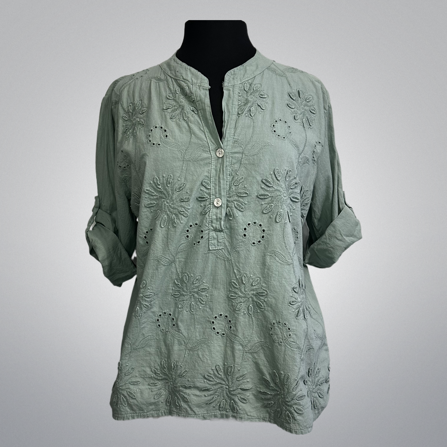 Tridimensional Embroidery Pure Cotton Shirt