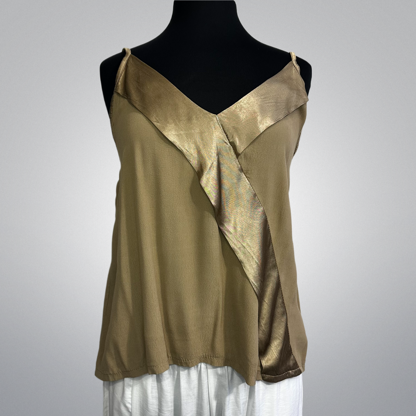 Sleeveless Top With Satin Accent